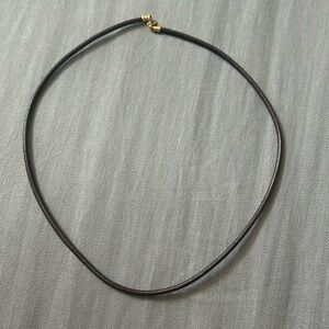 COPY - Italian Dark Brown Leather Rope Necklace with 14k Gold Clasp